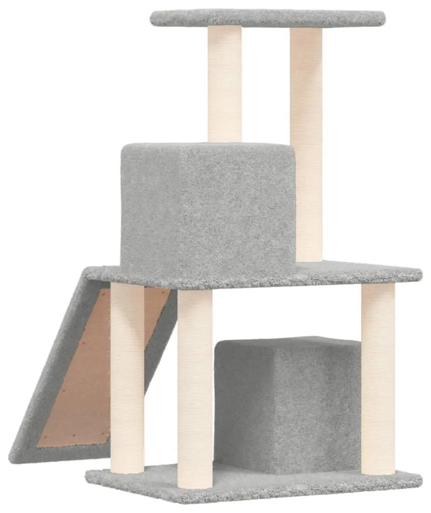 Albero per gatti con tiragraffi in sisal grigio chiaro 82 cm