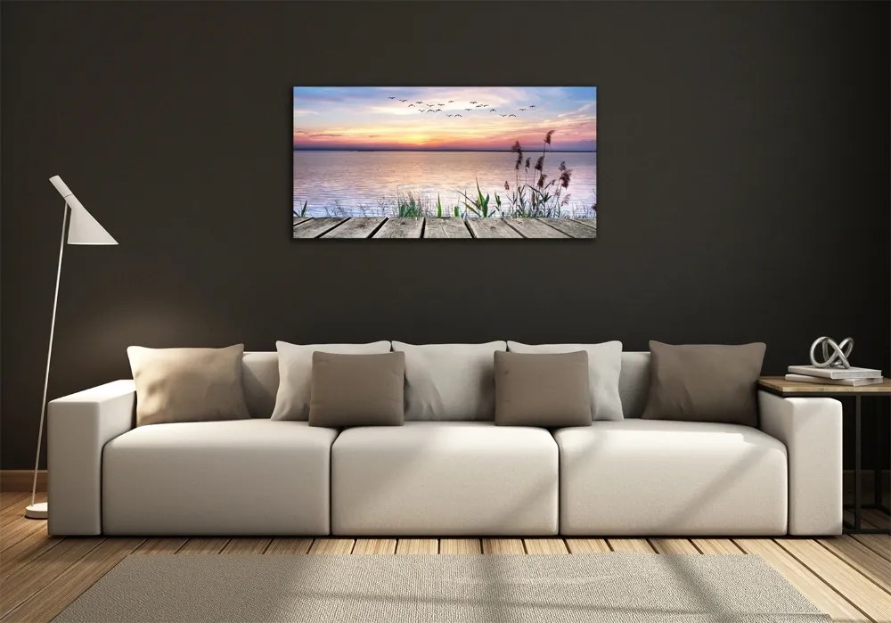 Quadro vetro Mare Patki Cielo Paesaggio 100x50 cm 2 appendini