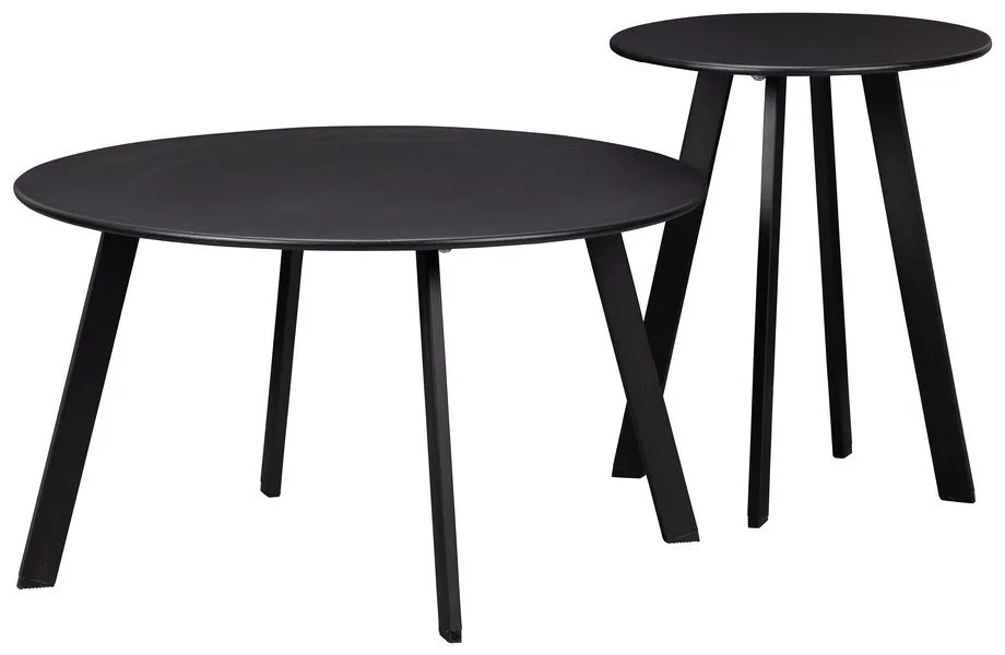 Tavolo da giardino nero, ø 70 cm Fer - WOOOD