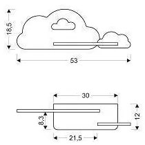 Applique LED per bambini con mensola CLOUD LED/5W/230V rosa/bianco