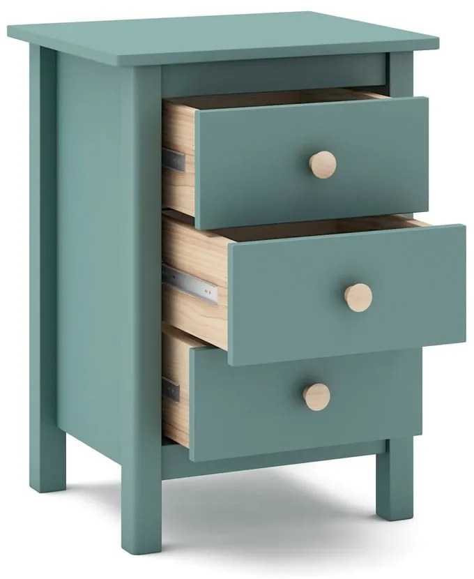 Comodino per bambini in legno di pino color petrolio Max - Marckeric