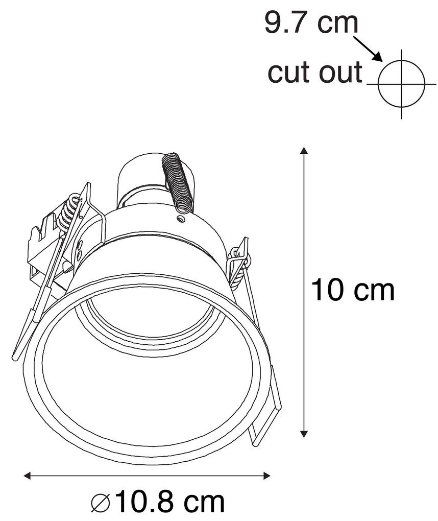 Set di 6 faretti da incasso moderni neri AR70 - Dept