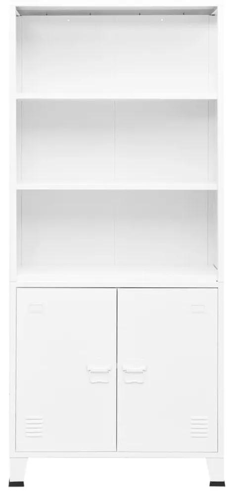Libreria industriale bianca 80x32x180 cm in acciaio