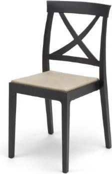 Sedia polipropilene impilabile per uso interno ed esterno ARTEMIDE Antracite Set da 2