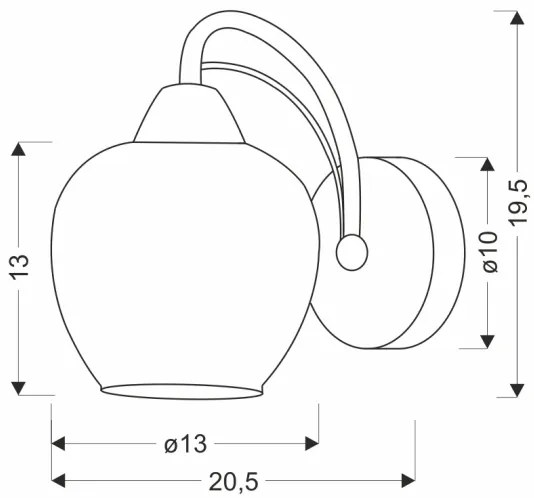 Applique TOBIAS 1xE27/40W/230V cromo lucido