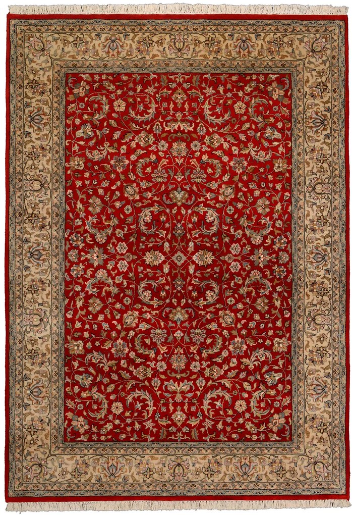 Isfahan Tappeto 240 x 170 Beige (Indian) Annodato A Mano