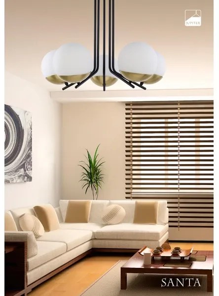 Jupiter 1720 - Lampadario a sospensione SANTA 5xE14/40W/230V ottone