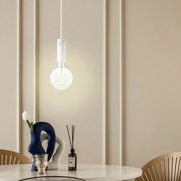 Lampadario a cavo SAGA 1xE27/40W/230V marmo