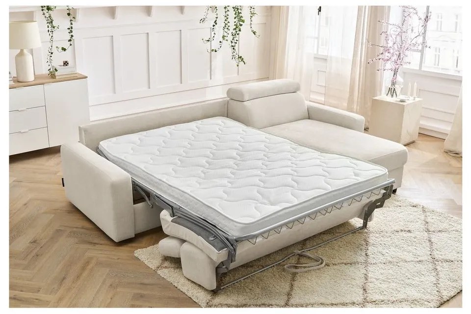 Divano angolare color crema allungabile (con composizione variabile) Monaco – Bobochic Paris