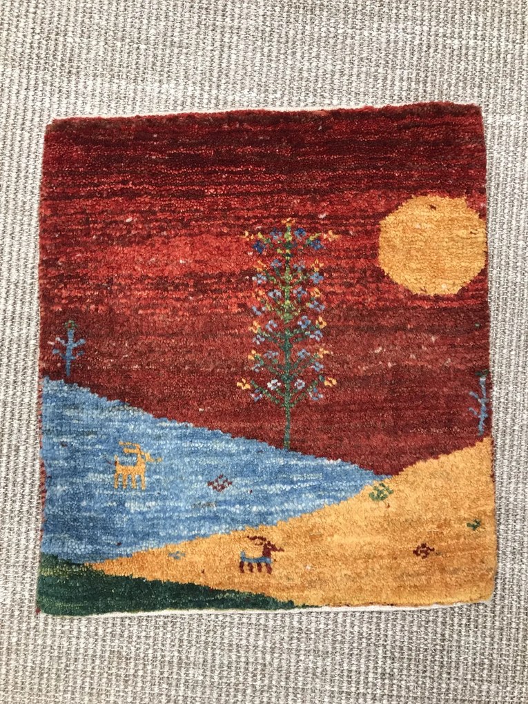 Gabbeh Tappeto persiano 40 x 40 Rosso (Iran) Annodato A Mano