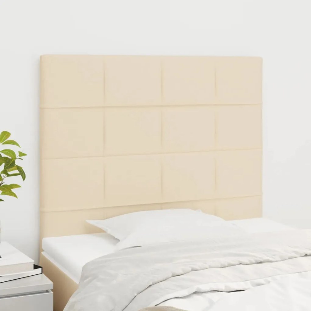 Testiera 2 Pz Crema 90x5x78/88 Cm İn Tessuto /