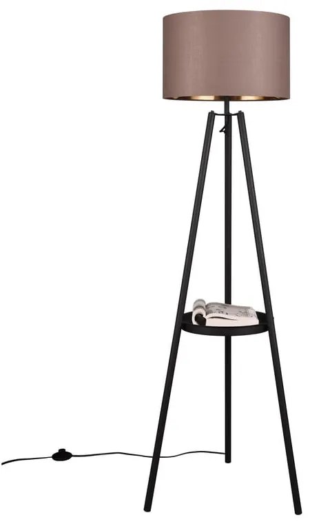 Lampada da terra nera con ripiano (altezza 152 cm) Colette - Trio