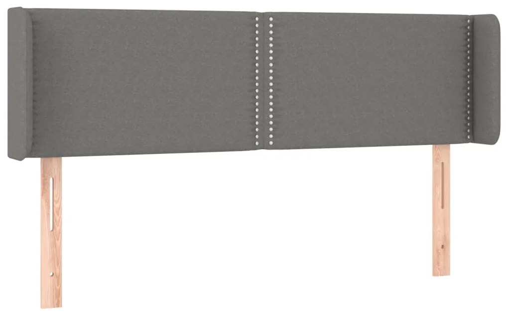 Testiera a led grigio scuro 147x16x78/88 cm in tessuto