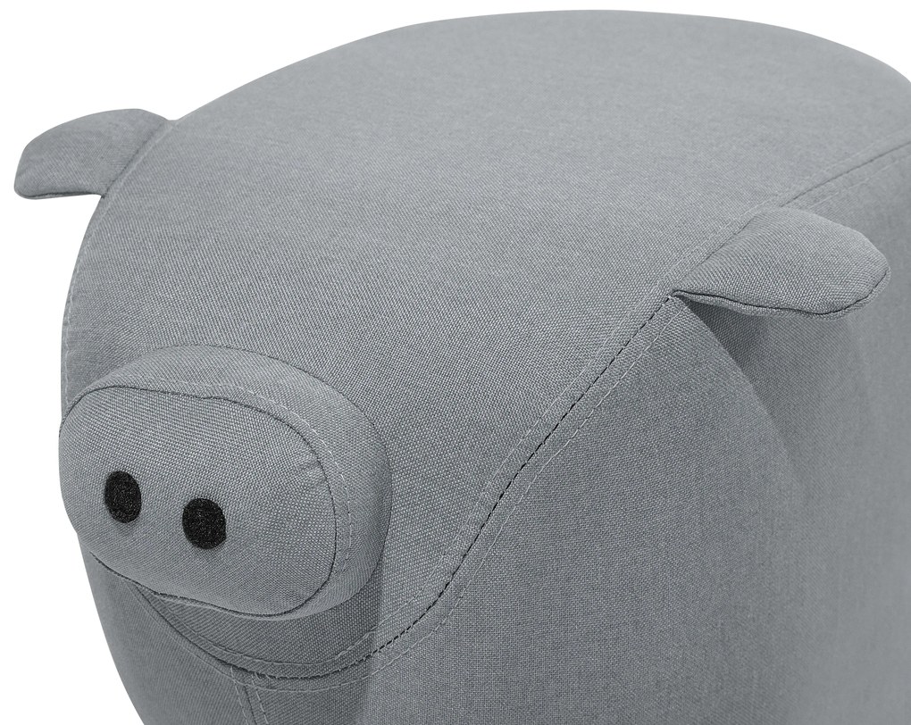 Pouf in tessuto grigio chiaro PIGGY Beliani