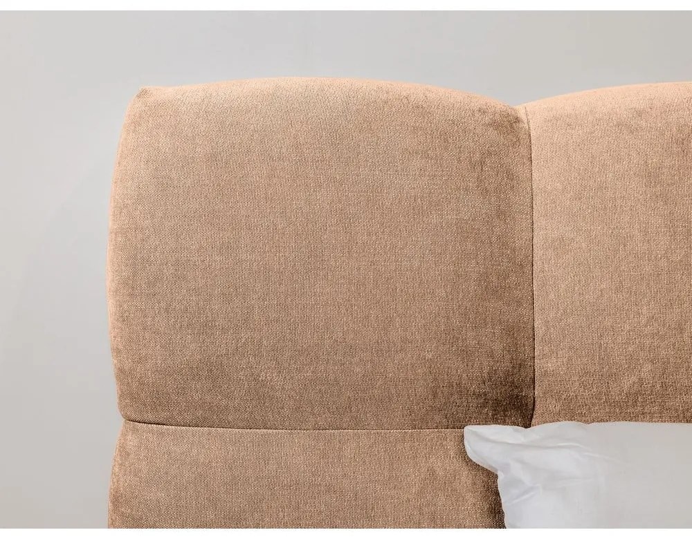 Letto matrimoniale imbottito rosa chiaro rete inclusa 160x200 cm Kumo - Bobochic Paris