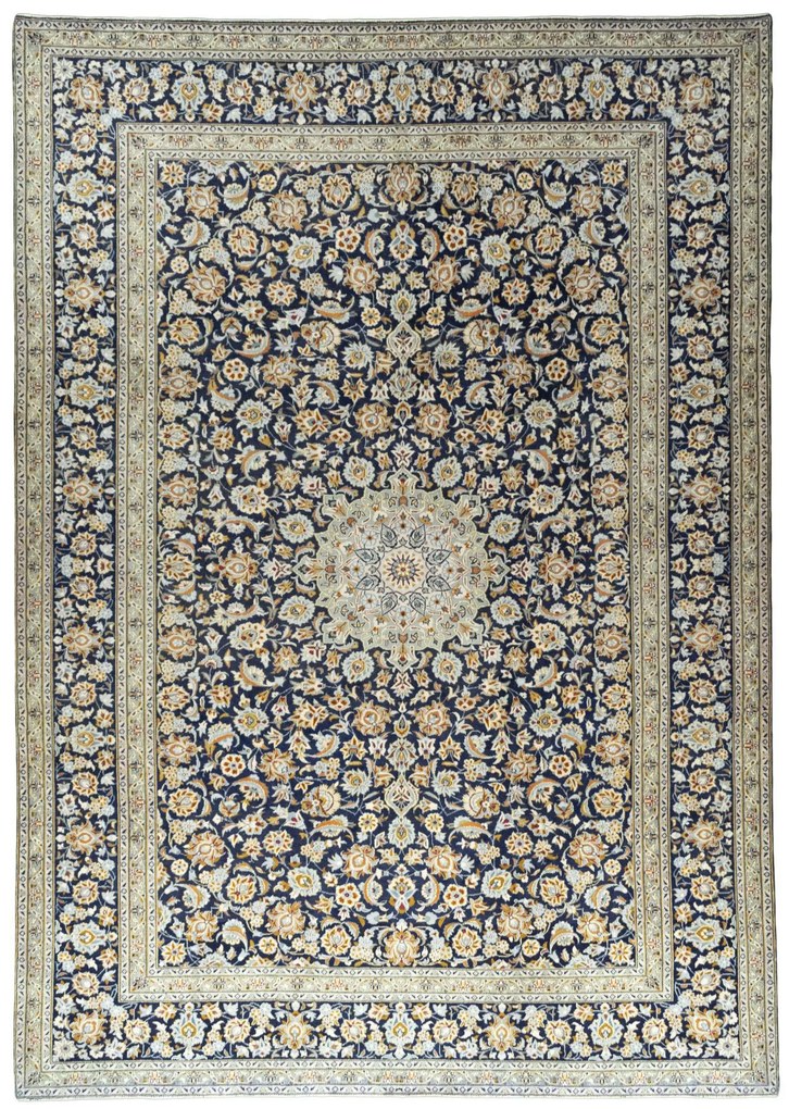 Kashan Tappeto persiano 300 x 430 Blu (Iran) Annodato A Mano