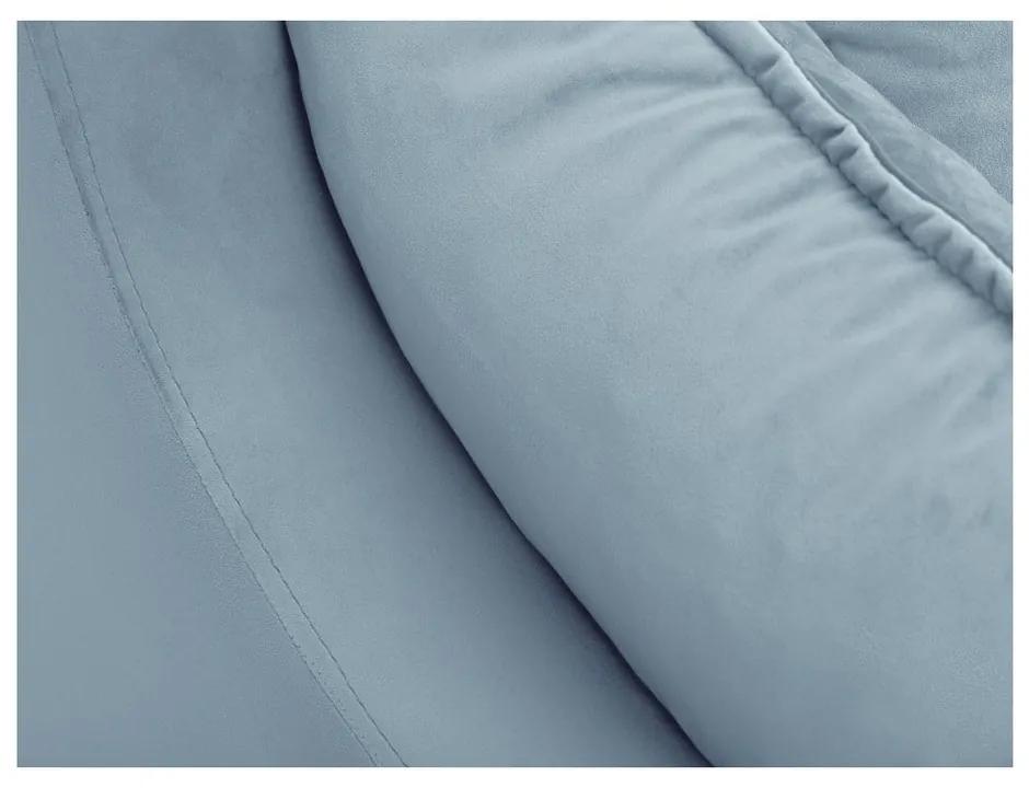 Divano letto in velluto azzurro con contenitore, 215 cm Freesia - Mazzini Sofas
