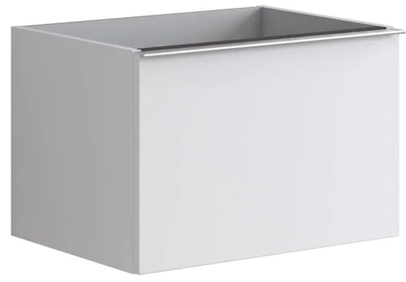 Mobile da bagno sospeso sotto lavabo L 60 x H 40 x P 45.5 cm bianco laccato opaco, 2 cassetti Pixel plain