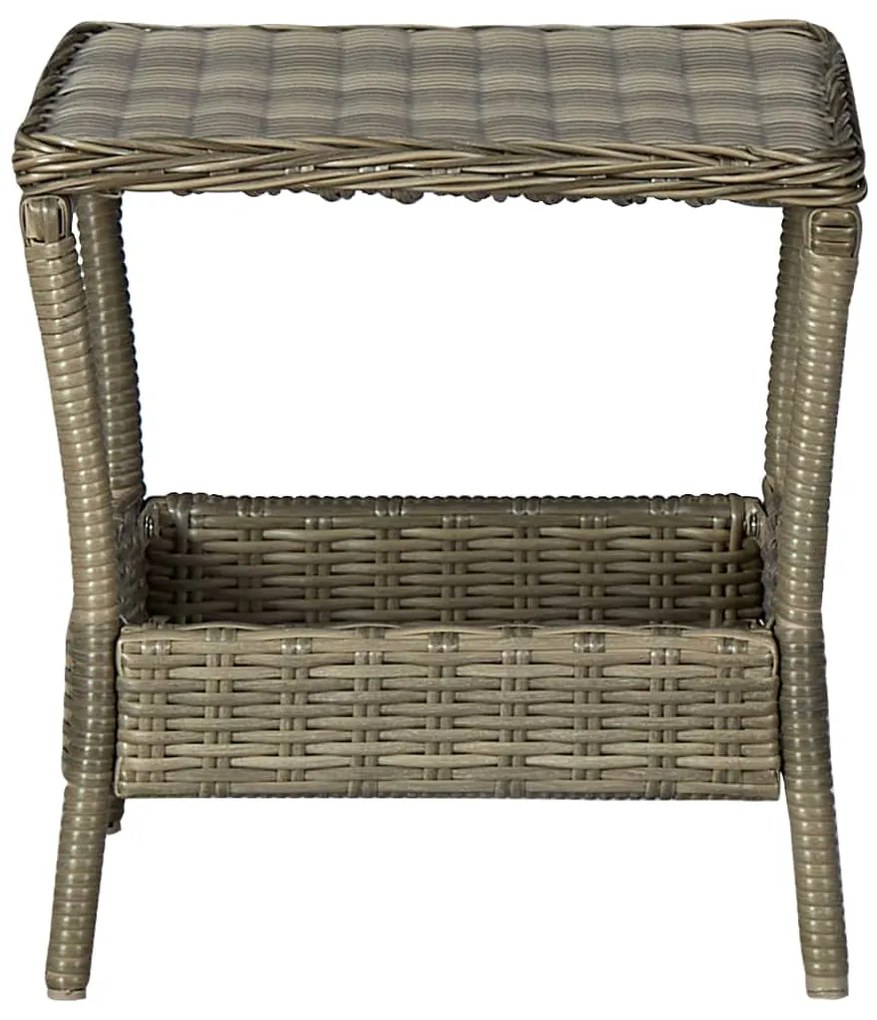 Tavolo da giardino marrone 45x45x46,5 cm in polyrattan