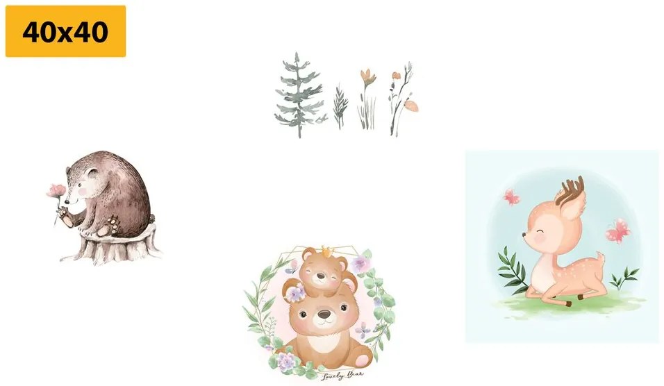 Set di quadri – Animali in colori tenui