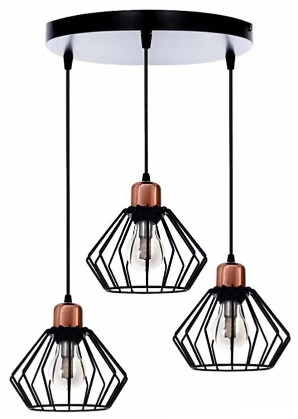 Lampadario a sospensione con filo PORTO 3xE27/40W/230V