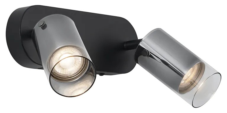 Faretto da soffitto moderno color canna di fucile a 2 luci ruotabile e regolabile - Drain