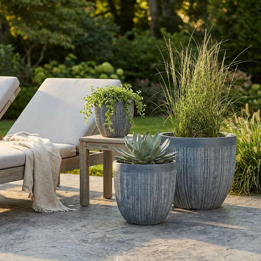 AMARANTO - set di vasi in fibra sintetica