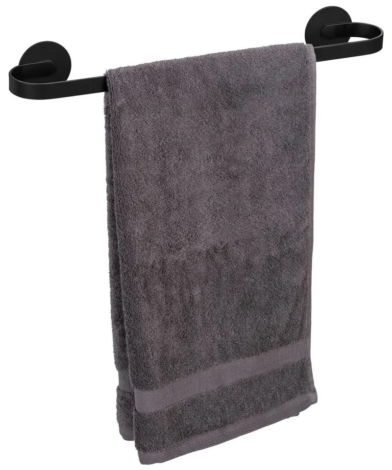 Porta asciugamani in metallo autoportante nero opaco Bivio - Wenko