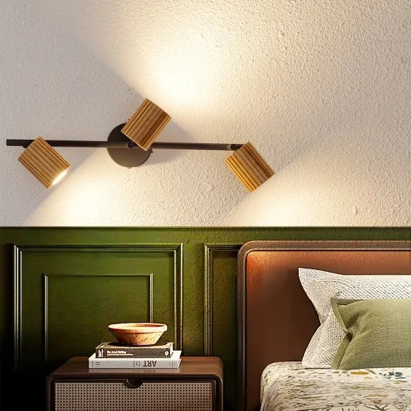 Brilagi - Faretto MODERN WOOD 3xGU10/8W/230V legno/nero