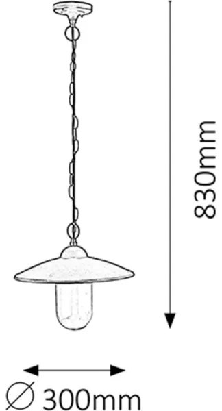 Rabalux 8687 - Lampada a sospensione da esterno VIGO 1xE27/60W