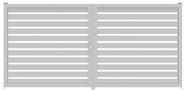 Cancello manuale battente ALBA Maia120-40 in alluminio, apertura centrale, L 400 x H 160 cm, di colore bianco