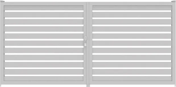 Cancello manuale battente Maia120-40 ALBA in alluminio bianco, apertura centrale, L 300 x H 190 cm