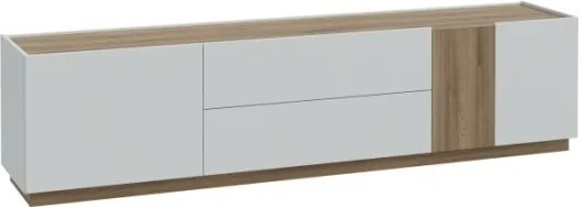 Mobile TV Da Terra 200 Cm 2 Ante 2 Cassetti Rovere Valencia E Secret Grey Lewis