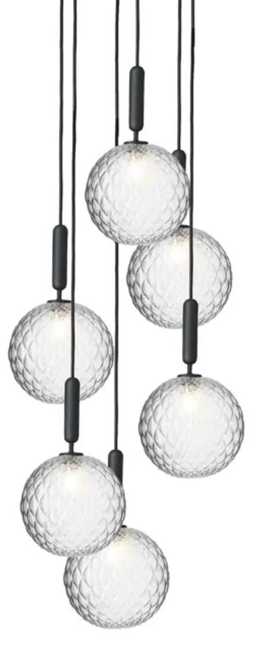 Nuura - Miira 6 Lampadario Large Rock Grey/Optic Clear Nuura