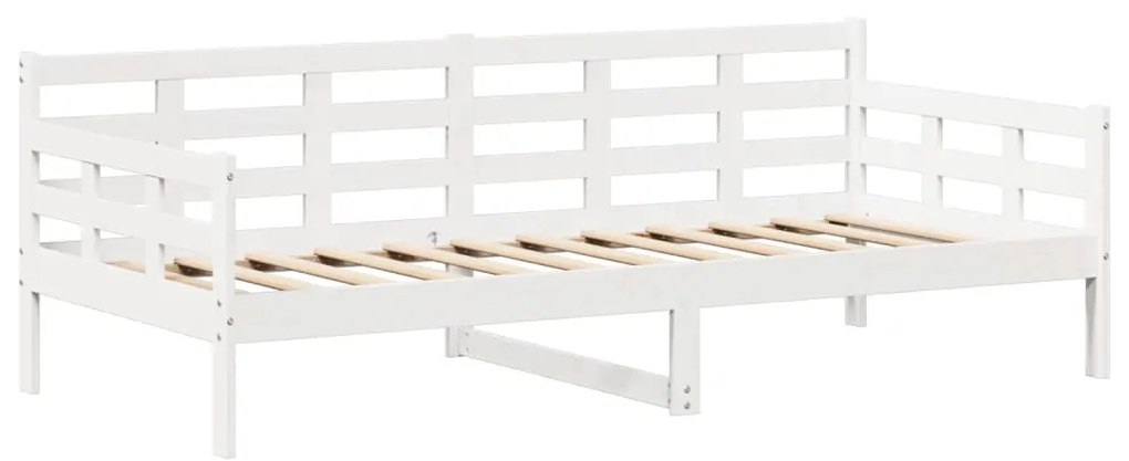 Dormeuse con tetto 90x190 cm bianco in legno massello di pino