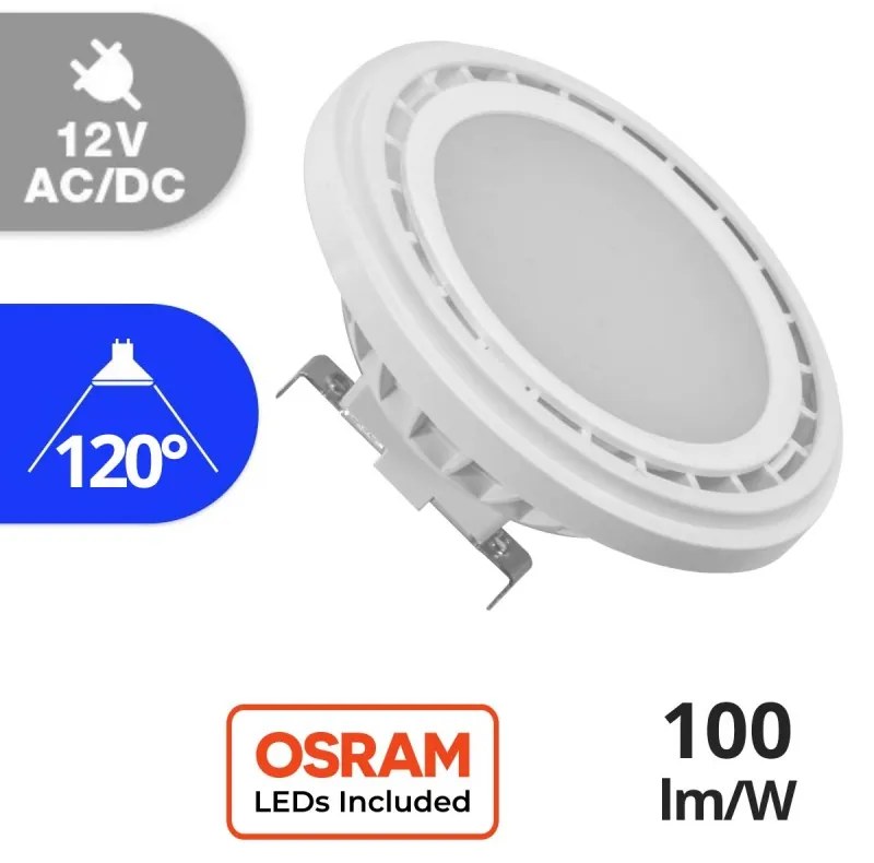 Lampada LED G53 15W, angolo 120°, 12/24V AC/DC - OSRAM LED Colore Bianco Caldo 3.000K