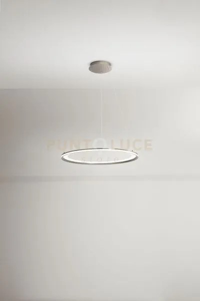 Sospensione in alluminio colore grigio edge biemissione led 86w 300...