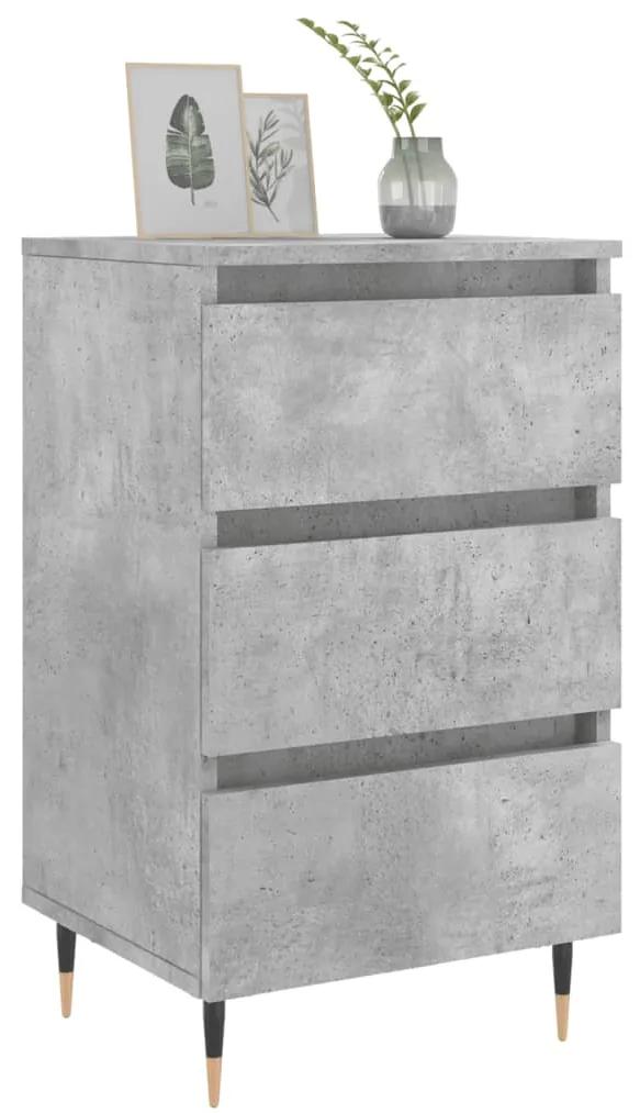 Comodino grigio cemento 40x35x69 cm in legno multistrato