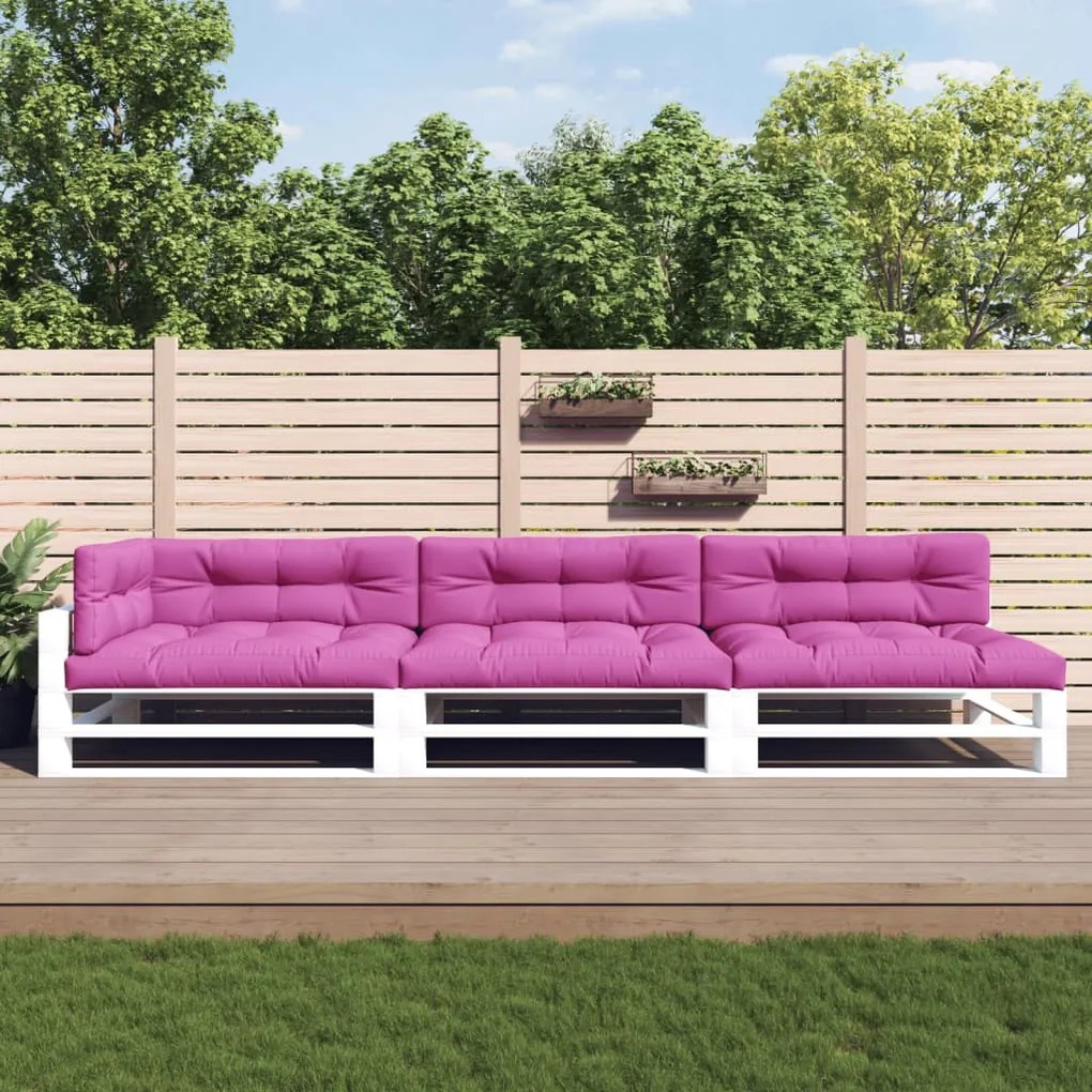 Cuscini Per Pallet 7 Pz Rosa İn Tessuto /