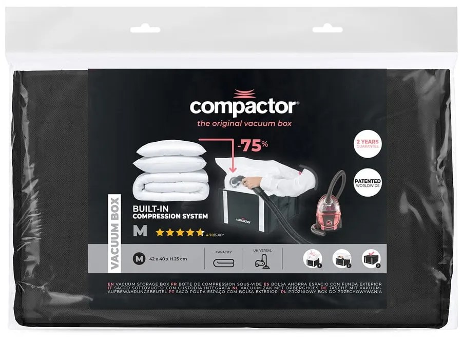 Scatola nera per abiti XXL 3D Medium, 125 l Black Edition - Compactor