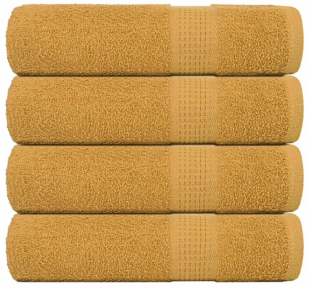 Asciugamani Da Bagno 4 Pz Oro 100x150 Cm 360 G/m² 100% Cotone /