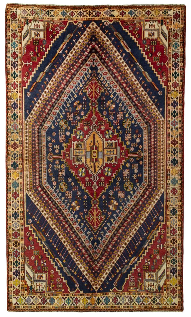 Shiraz Tappeto 170 x 280 Blu (Iran) Annodato A Mano