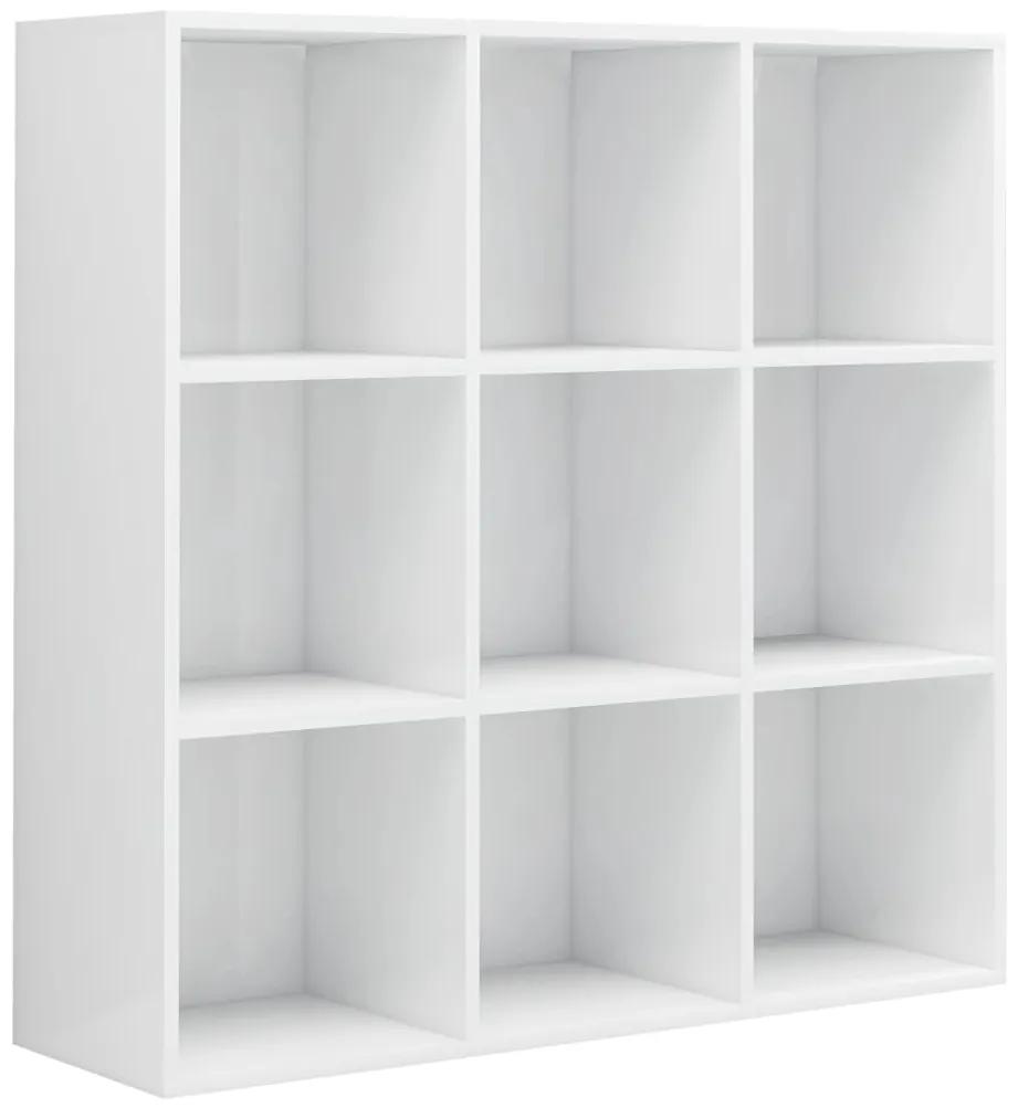 Libreria bianco lucido 98x30x98 cm in truciolato