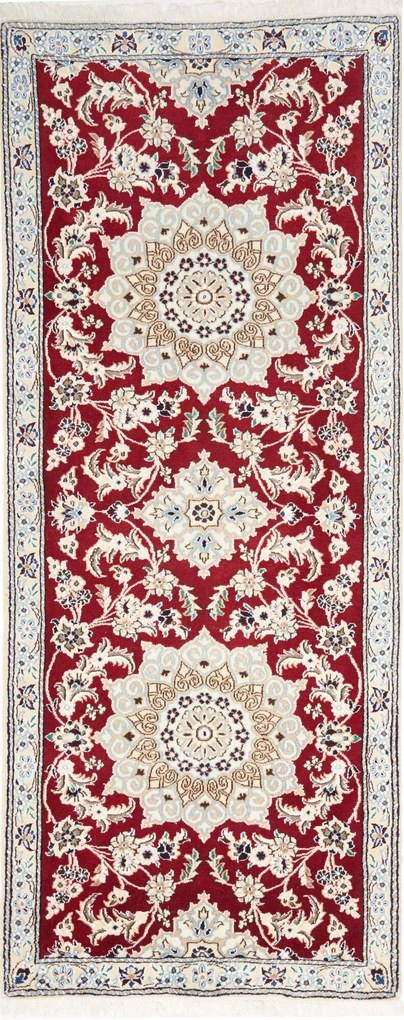 Nain Tappeto persiano 80 x 200 Rosso (Iran) Annodato A Mano