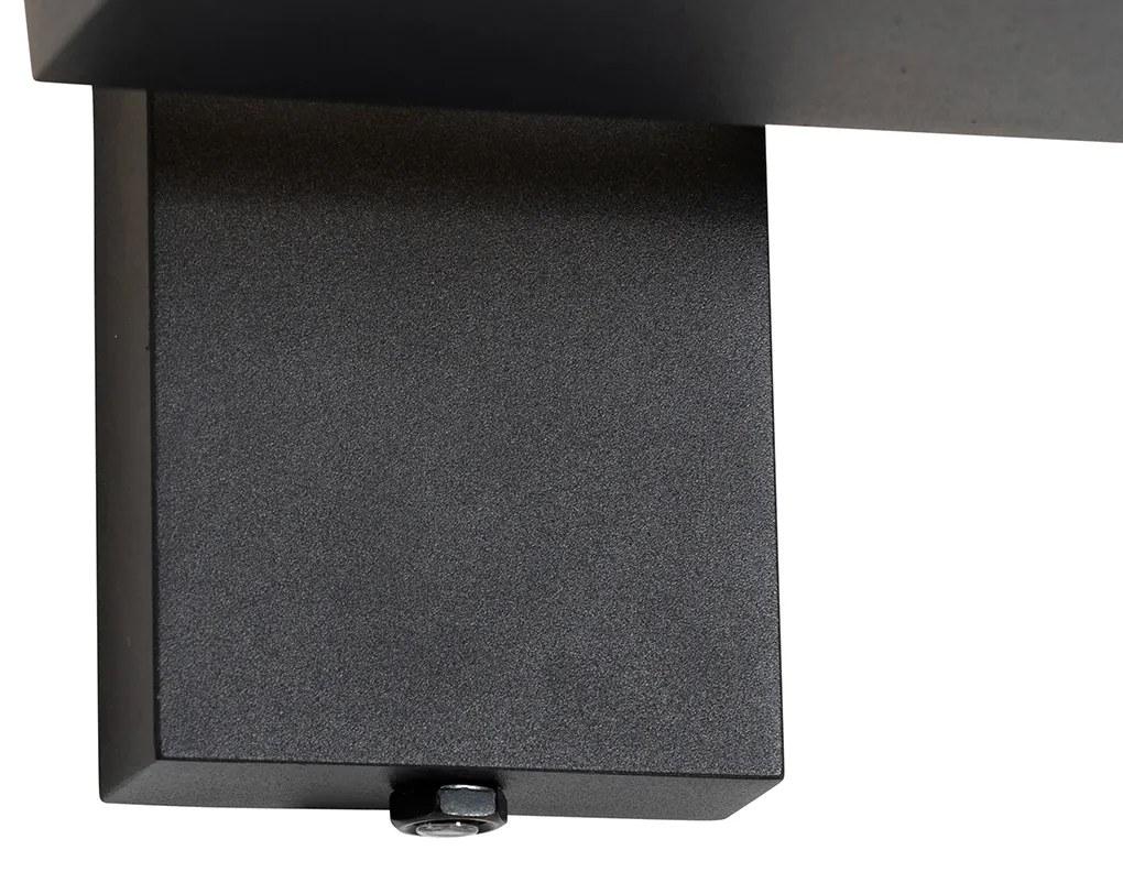 Lampa da parete esterna nera con LED e sensore crepuscolare - Ferdinand