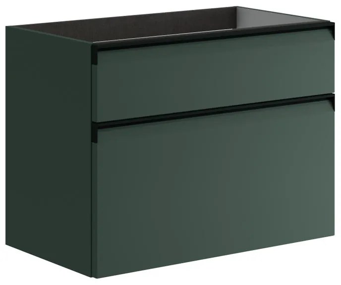 Mobile da bagno sotto lavabo Fusion verde opaco L 79.5 x H 60 x P 45.5 cm 2 cassetti, lavabo non incluso