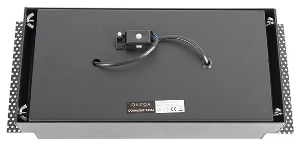 Set di 6 faretti da incasso neri AR111 orientabili e inclinabili senza bordi 2 luci - Oneon