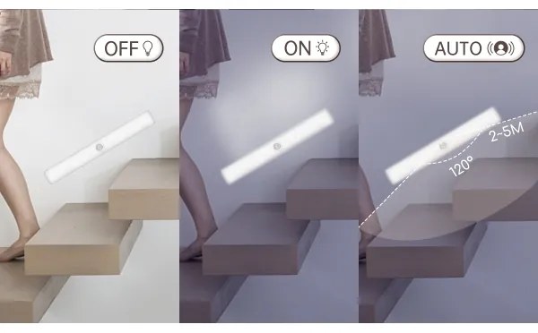 Aigostar - LED luce ricaricabile con sensore 1,5W 5V 4000K per mobili