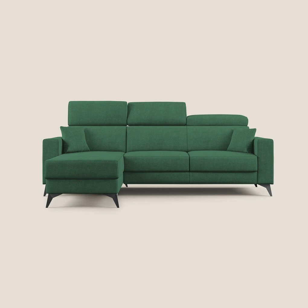 Pegaso divano letto angolare con poggiatesta reclinabili e rivestimento impermeabile T02
