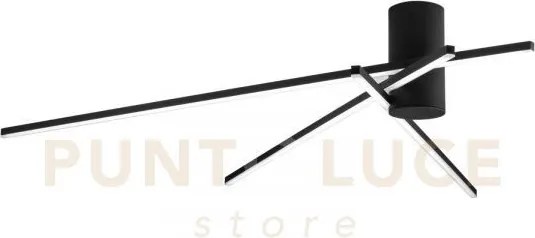 Plafoniera led shanghai nera 27w 3750lm 3000k 92x100x14,5cm in allu...